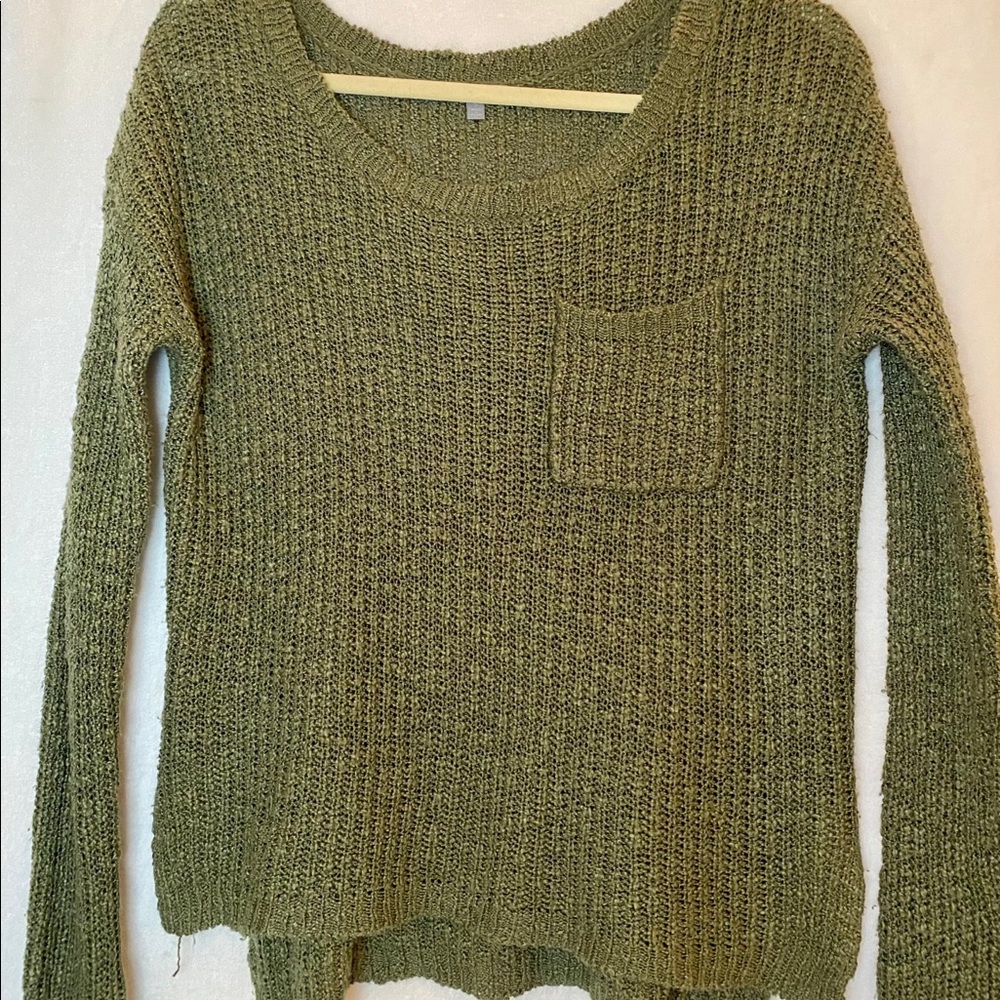 Green scoop neck sweater